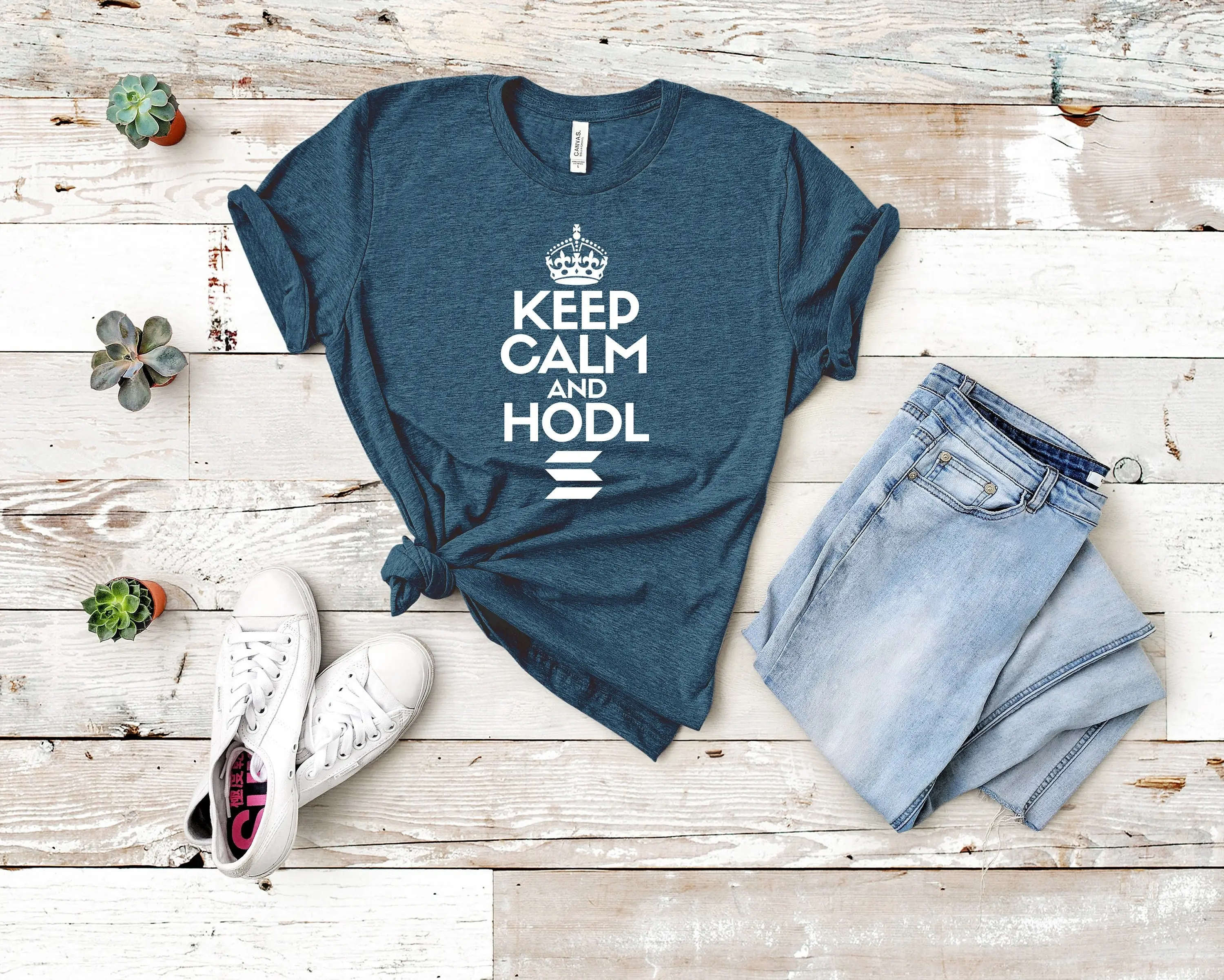 Keep Calm Hodl T Shirt Solana Logo Premium  With Crypto Exchange