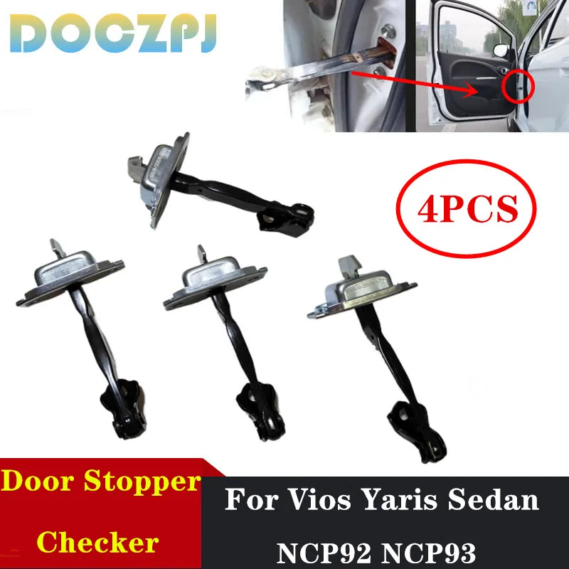 4PCS Automotive Interior Door Check Assy For For TOYOTA VIOS YARIS Sedan NCP92 NCP93 2008 ~2013 Hinge Stop Check Strap