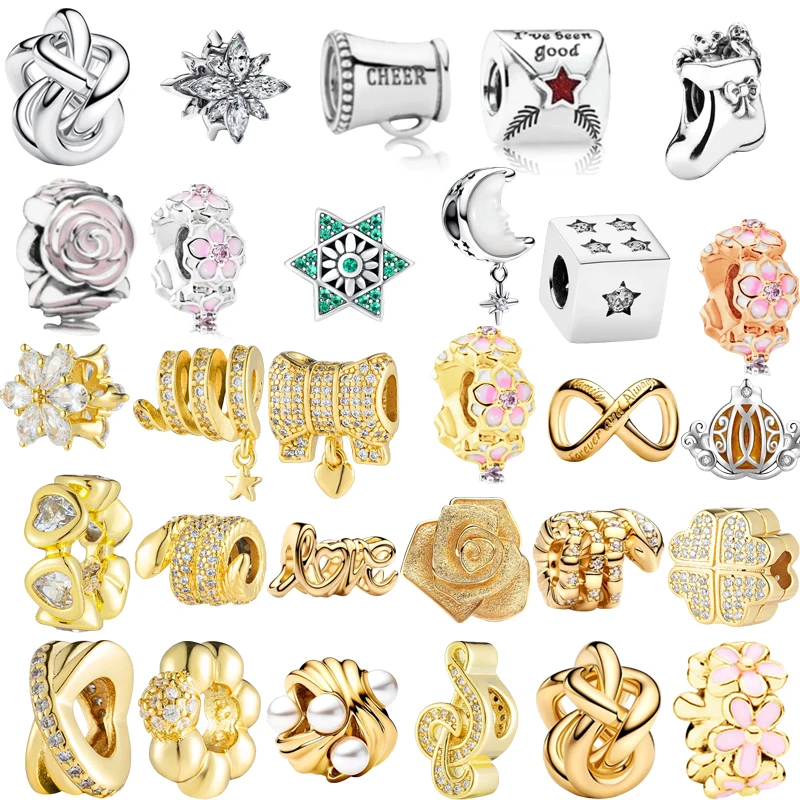 

New Hot Sale Golden Textured Rose, Silver Knot&Enamel Colorful Frog Charm Beads,DIY Women Jewelry,Fit Original Necklace&Bracelet