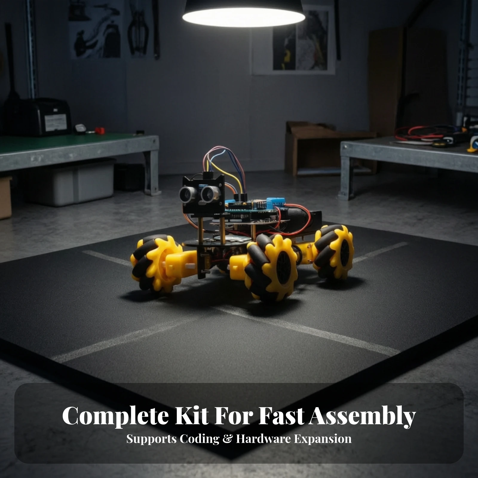 kit-robot-auto-con-ruote-mecanum-per-principianti-programmabile-per-l'apprendimento-della-robotica-con-funzione-di-evitamento-ostacoli