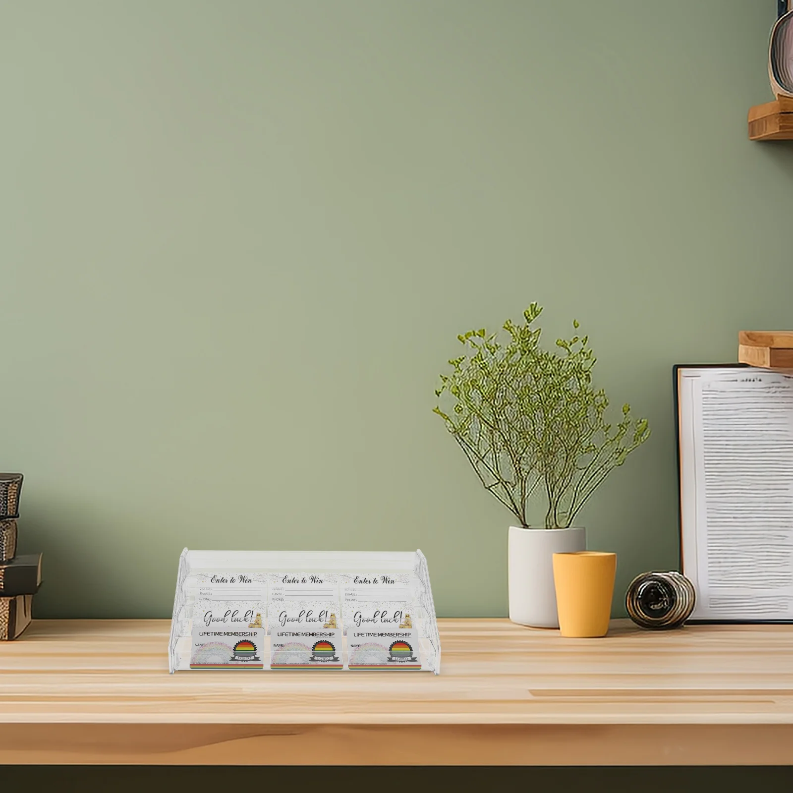 Stojak na kartki okolicznościowe z przezroczystego akrylu, 1-poziomowy, na pocztówki, lakier do paznokci, szminkę, perfumy, ekspozytor, organizer na ladę.