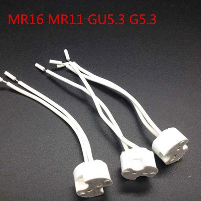 10-200pcs/lot  MR16 MR11GU5.3 G5.3 G4 lamp base connector cable MR16 lamp Socket base lamp fitting fix holder 15cm Silicon cable