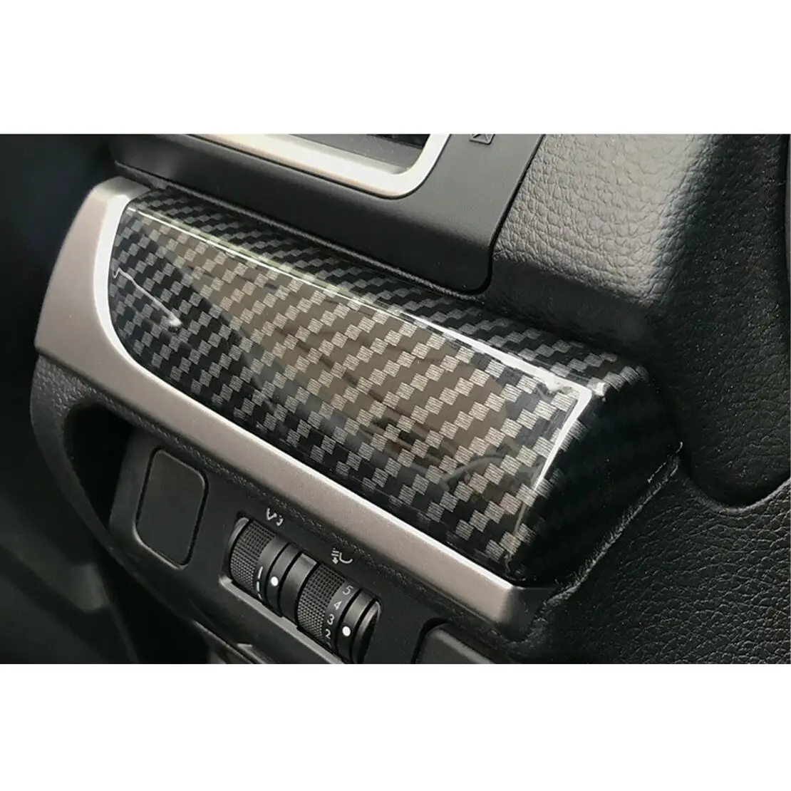Dashboard Strip Panel Trim Cover Fit for Subaru Forester 2016 2017 2018 Glossy Carbon Fiber Style - Image 4