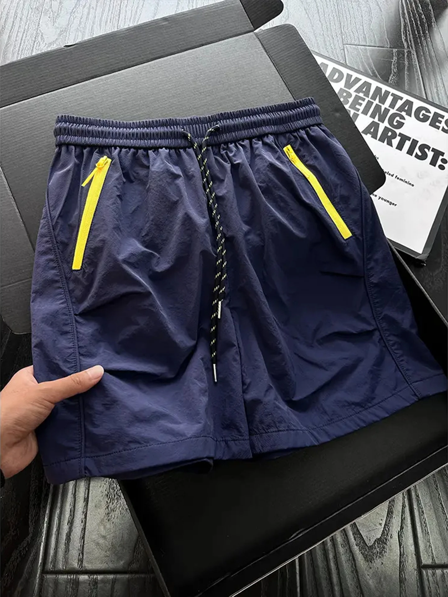 Quick Dry Sport Shorts Men's Summer Thin Ice Silk Five-Quarter Basketball American Style Running Fitness Shorts Sportswear