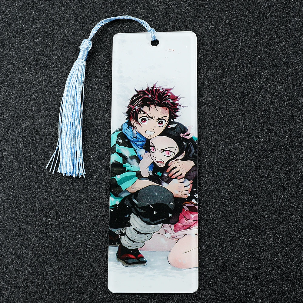 Kimetsu no Yaiba Anime Bookmark مع شرابة Tanjiro و Nezuko مثالية لمحبي الكتب ومحبي الرسوم المتحركة هدية مثالية لـ Manga Enthusia