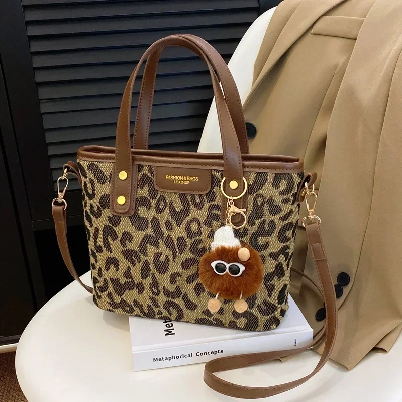 High End Versatile Women\'s Bag,2024 Autumn New Leopard Print Shoulder Crossbody Bag,Handbag,Bolsos De Hombro De Gran Capacidad