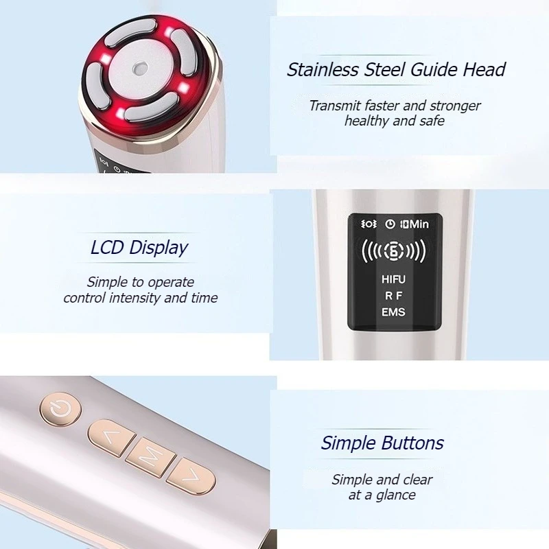 جهاز تجميل نسائي متعدد الوظائف للعناية بالبشرة وشد الوجه، معدات محمولة للوجه، مدلك وجه صغير مكركرنت #3