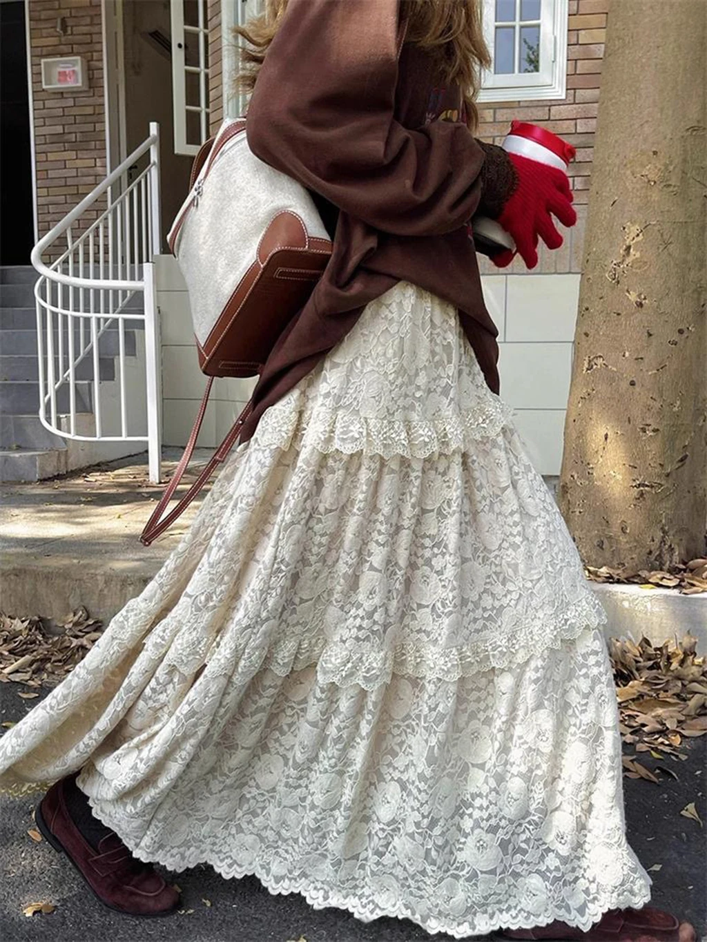 أزياء جديدة لفستان نسائي من الدانتيل، فستان نسائي طويل عالي الخصر وأنيق وعصري وحلو، نصف تنورة أنيقة فرنسية