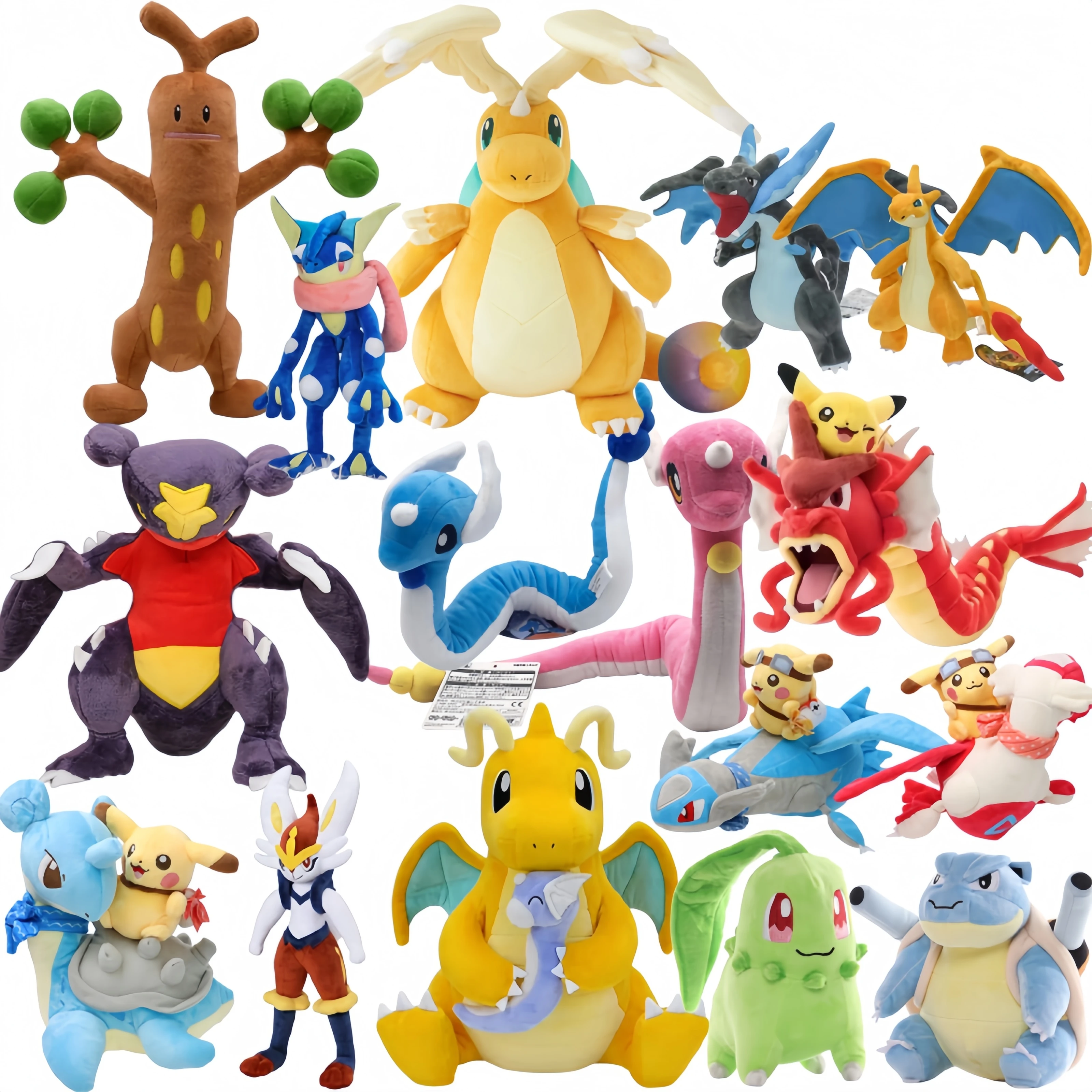 41 Estilos de Peluches de Anime Pokémon: Mega Dragonite, Pikachu, Dragonair, Gyarados, Sudowoodo, Garchomp, Blastoise
