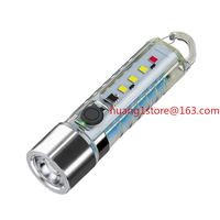 Mini strong light small flashlight multi-function convenient super bright rechargeable portable light emergency warning light