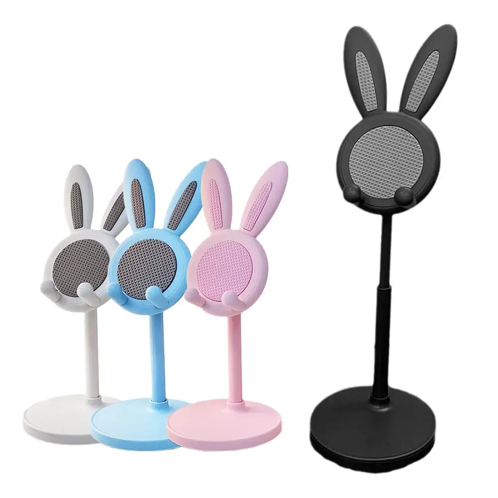 Schattige Cartoon Bunny Desktop Mobiele Telefoon Houder Stand Smartphone Tablet Beugel Verstelbare Telescopische Lifting Luie Beugel