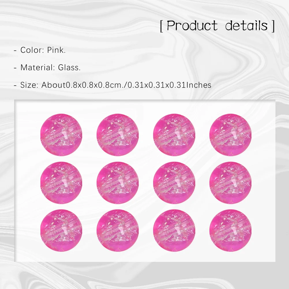 ลูกปัดแก้วแฟชั่นสีชมพู 8 มม. รูเล็ก สำหรับงานประดิษฐ์เครื่องประดับ DIY เช่น สร้อยคอ สร้อยข้อมือ พวงกุญแจ