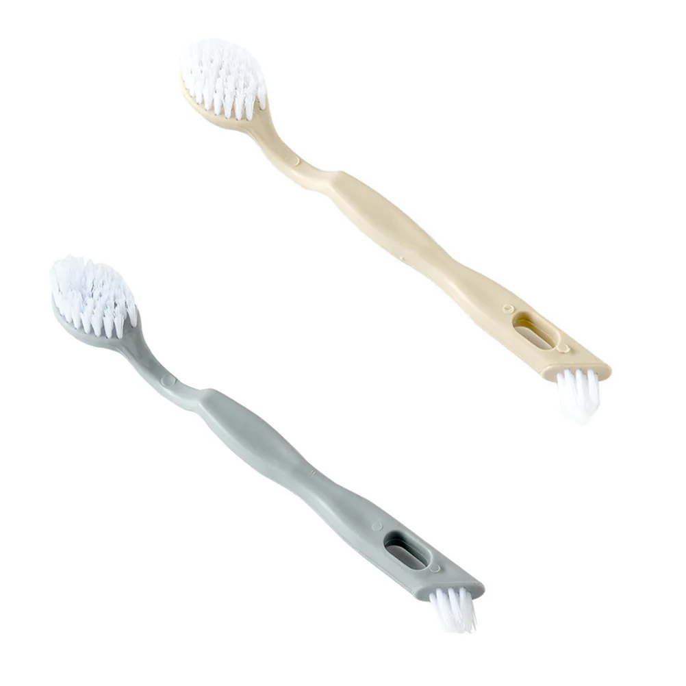 

2pcs Shoes Brush Long Handle Bristles Cleaning Tool For Household Kitchen Bar Use Comfortable Plastic Brim Sturdy Wooden Board