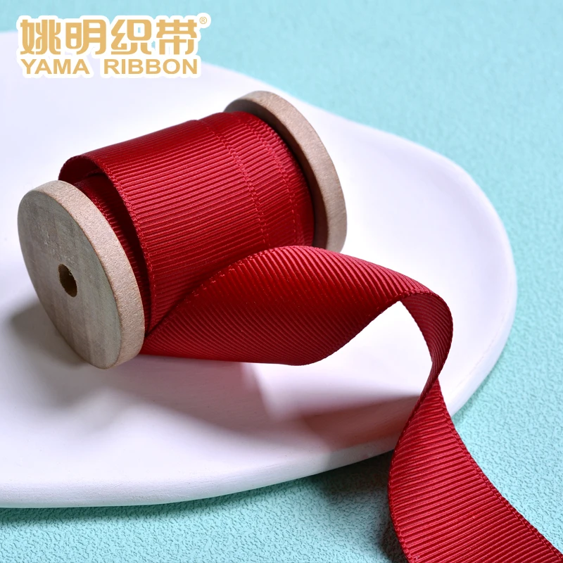 YAMA anyaman 25mm tali kain Satin tepi pita tenun kerajinan hadiah kemasan rambut busur merah seri untuk Diy gaun aksesori rumah