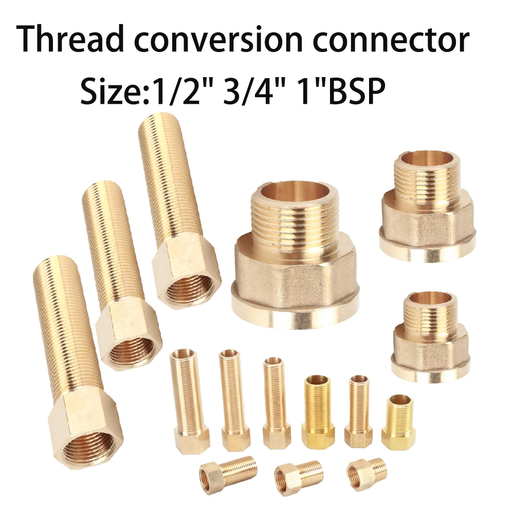 

1/3/5/10Pcs Male to Female Thread Brass Pipe Fitting 1/2" 3/4" 1"BSP Gas Hot Water Heating Accessories Extension Wire Thickening