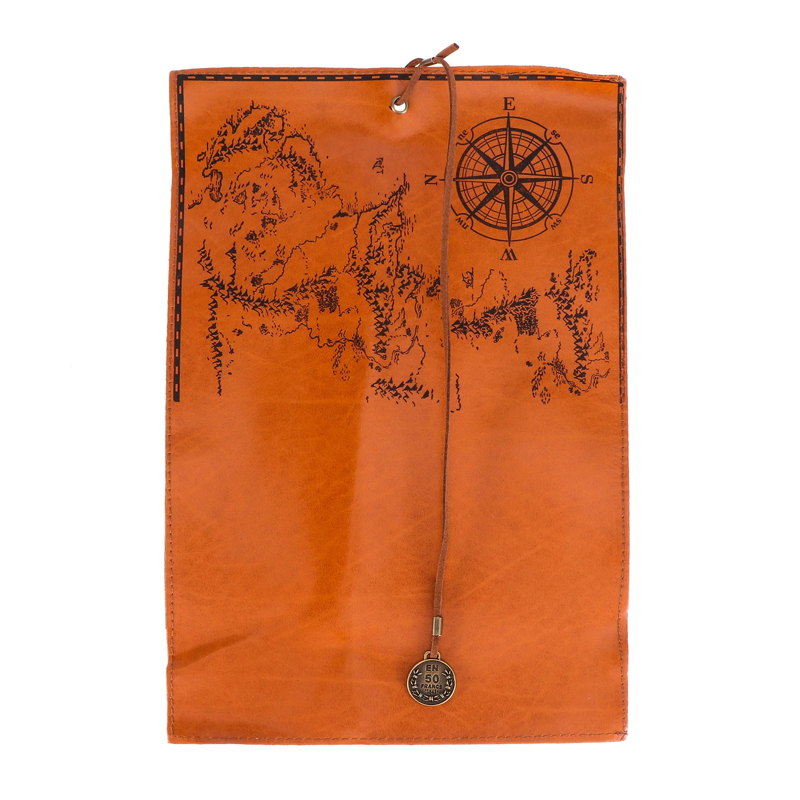 Vintage Canvas Brown Pen Pouch Design PU Material Pen Storage Bag Suitable School Office