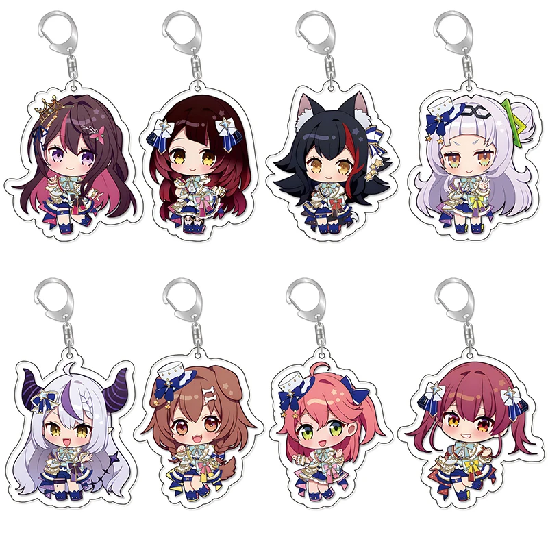 Anime Hololive Vtuber Keychain Kawaii Figures Inugami Korone Shirakami Fubuki Cosplay Collection Key Chain Bag Pendent Fans Gift