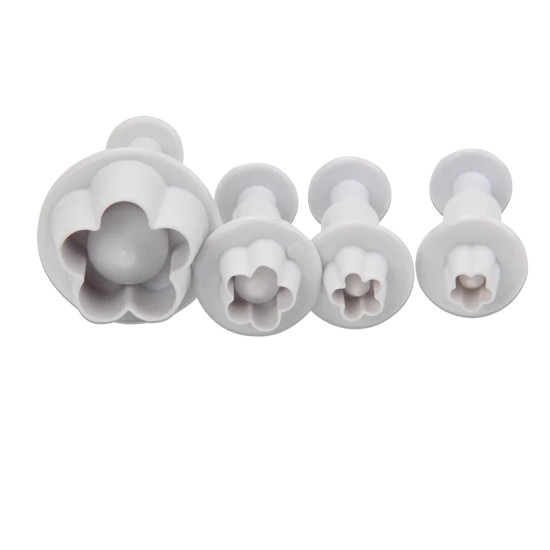 

MRF High Quality Plastic 4pcs Plum Blossom Shape Cake Plungers Cutters Mold Set HB0319