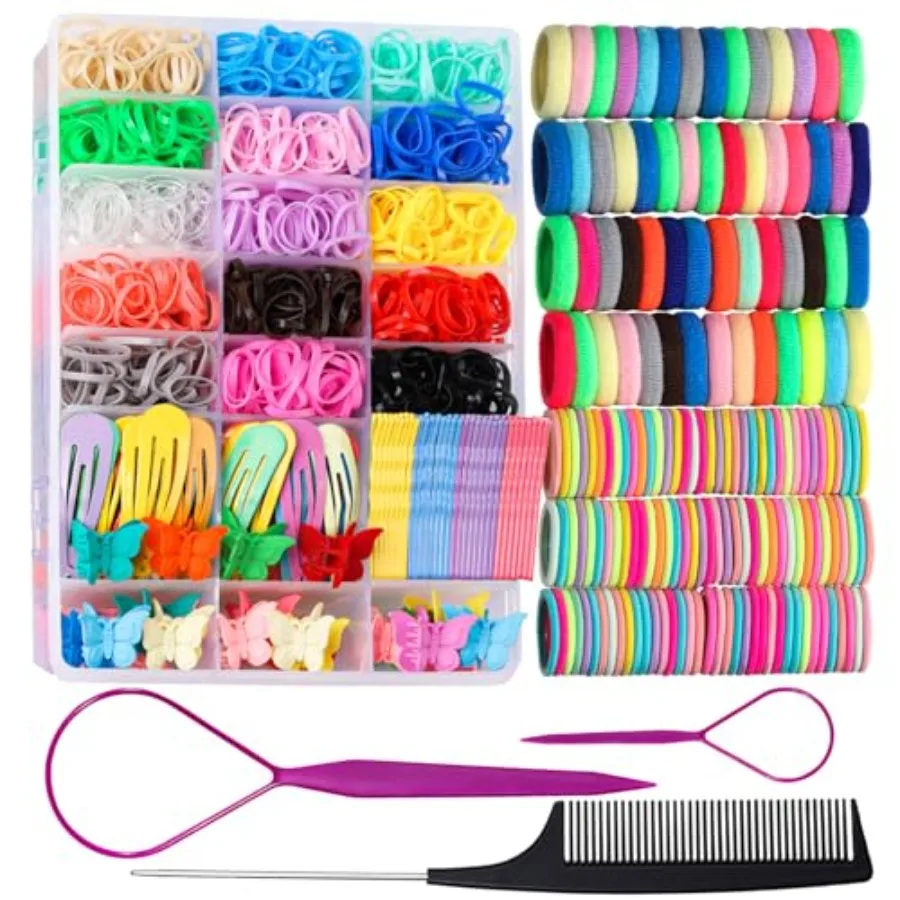 Hair Rubber Bands Elastic Hair Ties, Hair Accessories for Girls, Colorful Rubber Bands for Hair Baby Hair Ties, Toddler Hair Ac