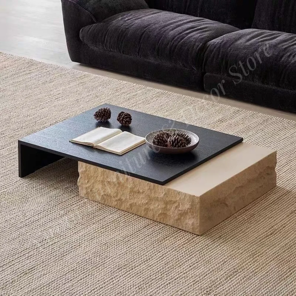 New Wabi-Sabi Retro Modern Minimalist Retractable Living Room Coffee Table Living Room Furniture