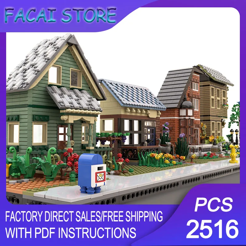 

Modular City Building Moc Building Bricks Modular Suburban Neighborhood Technology Blocks Christmas DIY Toy Construction Gifts