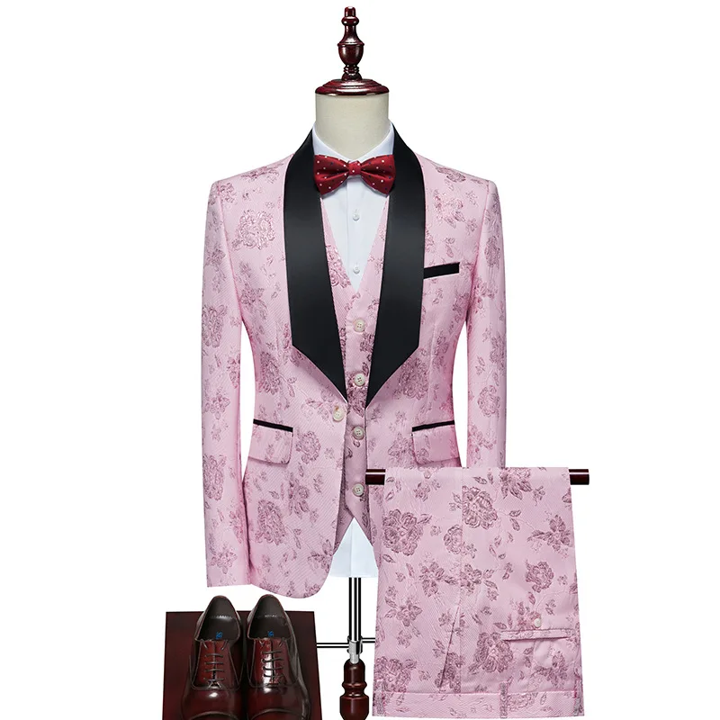 Esmoquin de noche para hombre L097, traje de novio, esmoquin de tres piezas, traje de imagen de pie