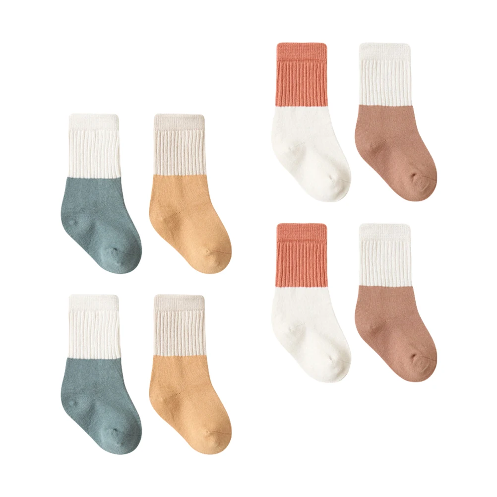 

4 Pcs Baby Socks Unisex Warm Combed Cotton Toddler Soft Elastic Moisture Absorption Breathable Durable Comfortable