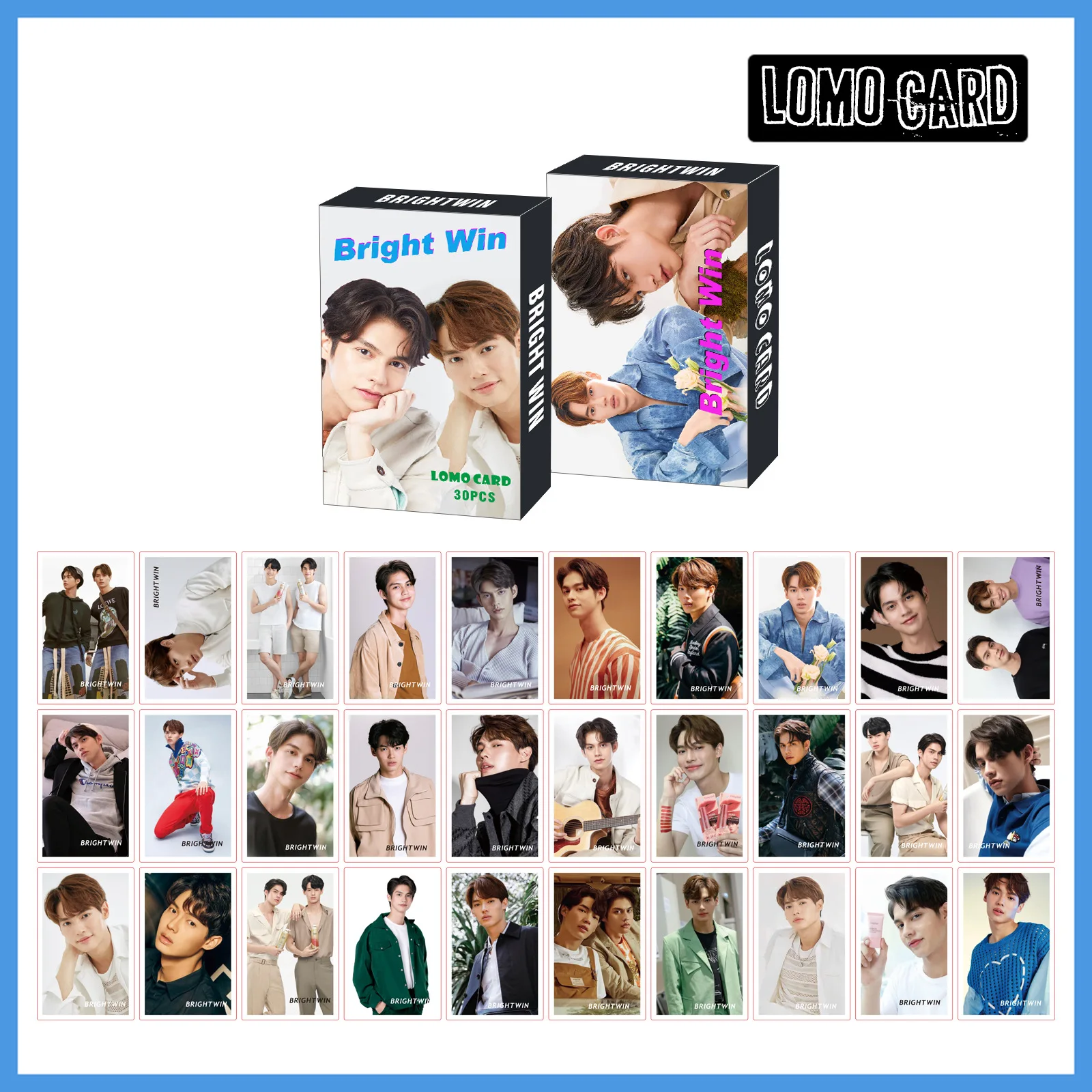 30PCS Kinnporsche Zeenunew F4 BKPP BrightWin Mewgulf Ohm Nanon Photo card lomo card bookmark