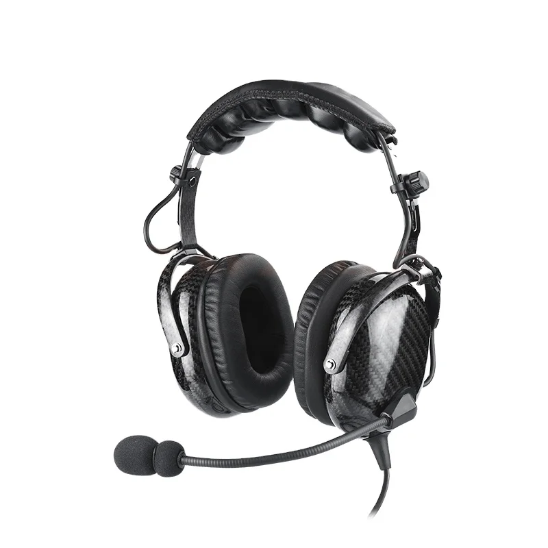 Lightweight Carbon Fiber PNR Aviation Headset Professional Noise Cancelling Aviation Communication Headphone