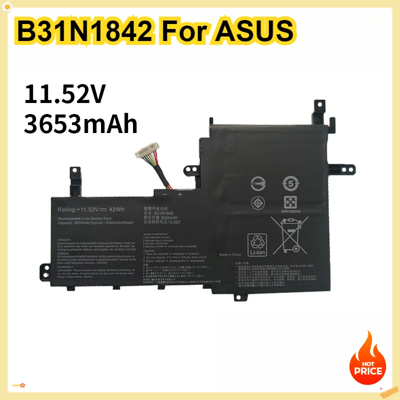 New B31N1842 Laptop Battery For ASUS VivoBook V5050E S5500F V5100E M5100U FL8800I V531F V531FL X531F X531FA S531F S531FA S531FL