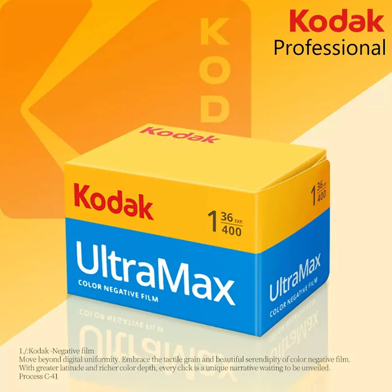 Película Kodak UltraMax 400 para Cámara M35 / M38 H35, Impresión a Color, 135-36, 35 mm, 36 Exposiciones, 1/2/3/5/10 Rollos, Papel Fotográfico Kodak