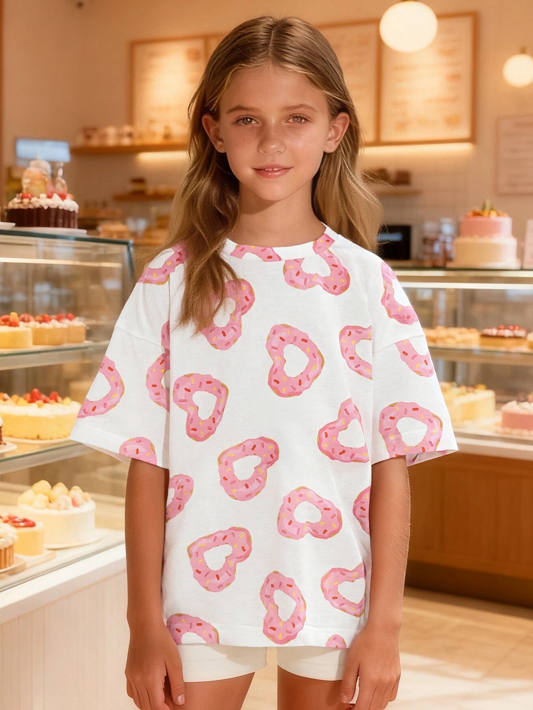 

Children's love donut T-shirt, cute clothes for cute babies and trendy children