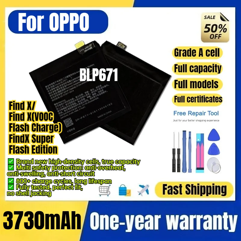 BLP671 for OPPO Find X/Find X(VOOC Flash Charge)/FindX Super Flash Edition Mobile Phone Battery  Replacement Bateria with Tools