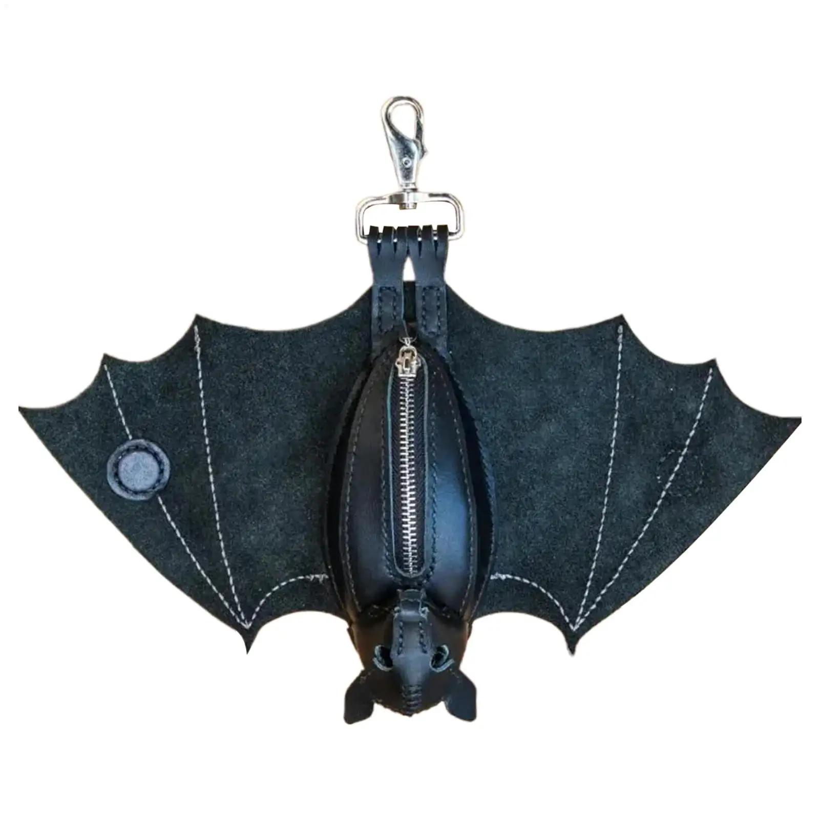 Monedero de cuero PU, bolso gótico de murciélago, llavero, monedero con alas plegables para ir de compras, viajes, trabajo, eventos escolares al aire libre