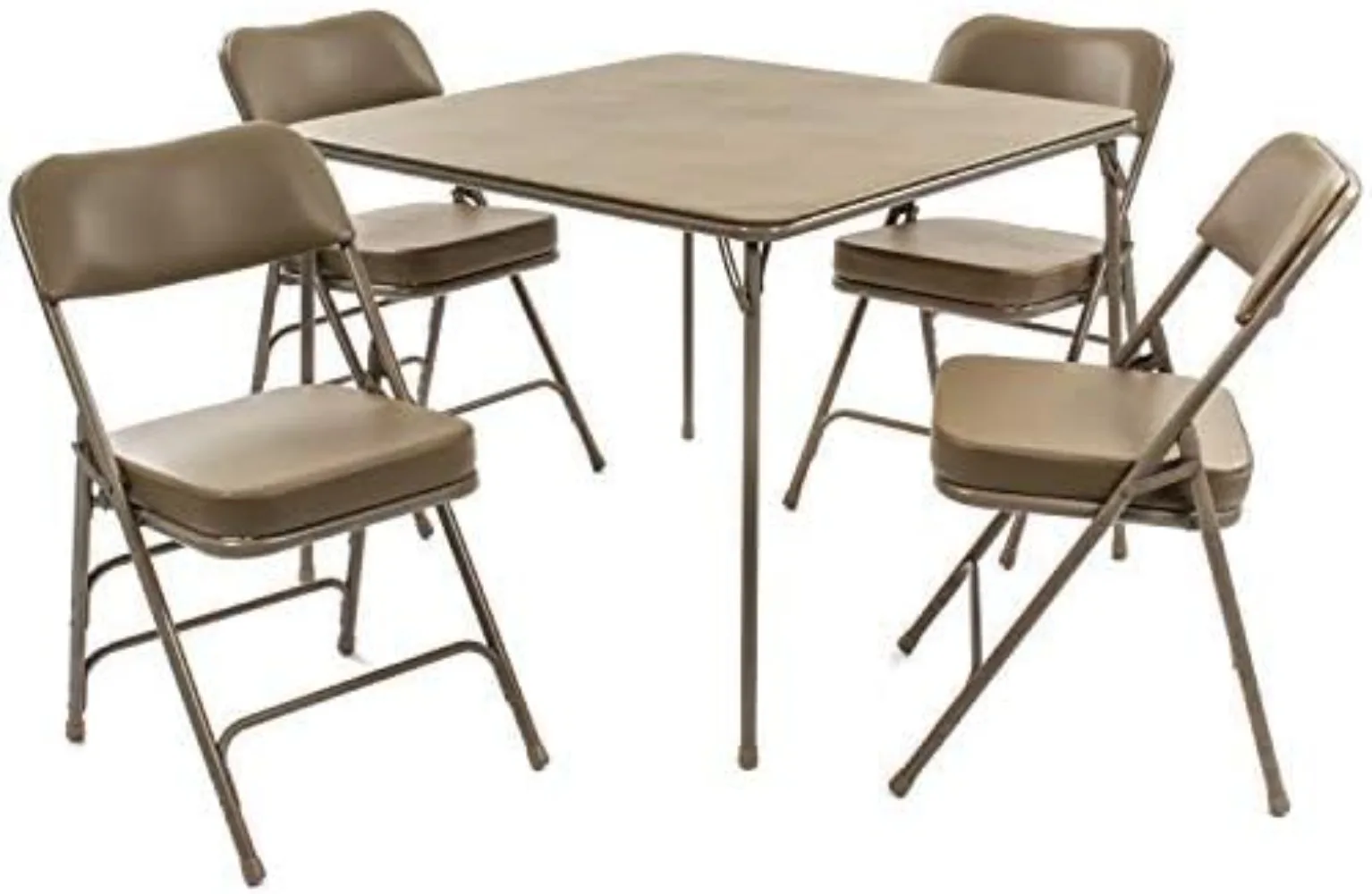 Folding Card Table and Chair Set (5pc) - Ultra-Padded Chairs for All-Day Comfort - Fold Away Design, Quick Storage and