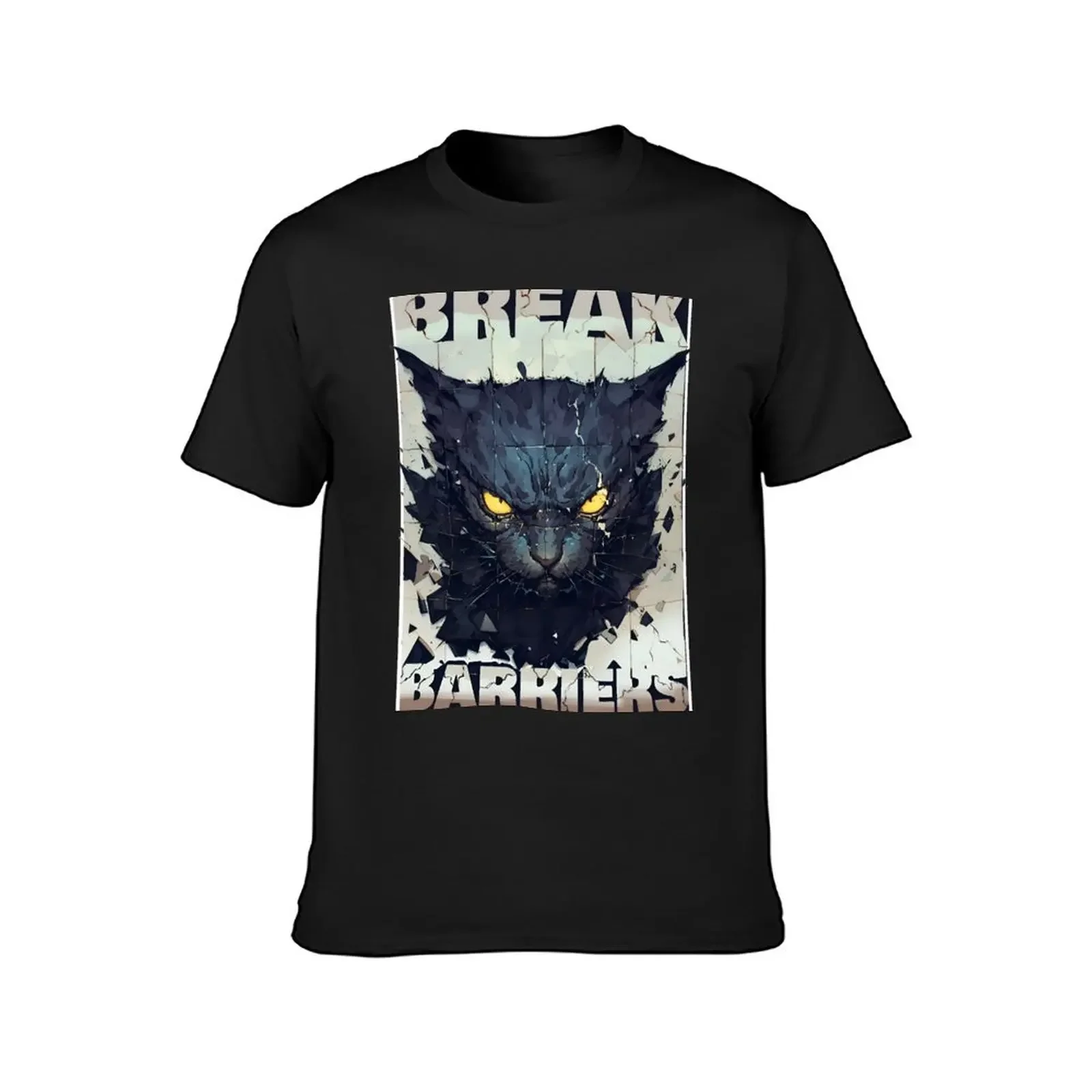 Break Barriers Dark Cat Shirt Design by Zeesdesign on Redbubble T-shirt sweat hippie clothes for a boy mens t shirt graphic