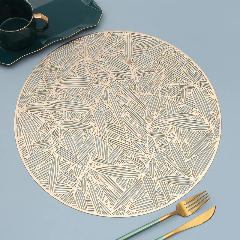 

38*38cm Placemat for Dining Table Hollow Pad Coaster Pads Table Bowl Mats Gold Dining Table Mat Non-slip insulation table mat