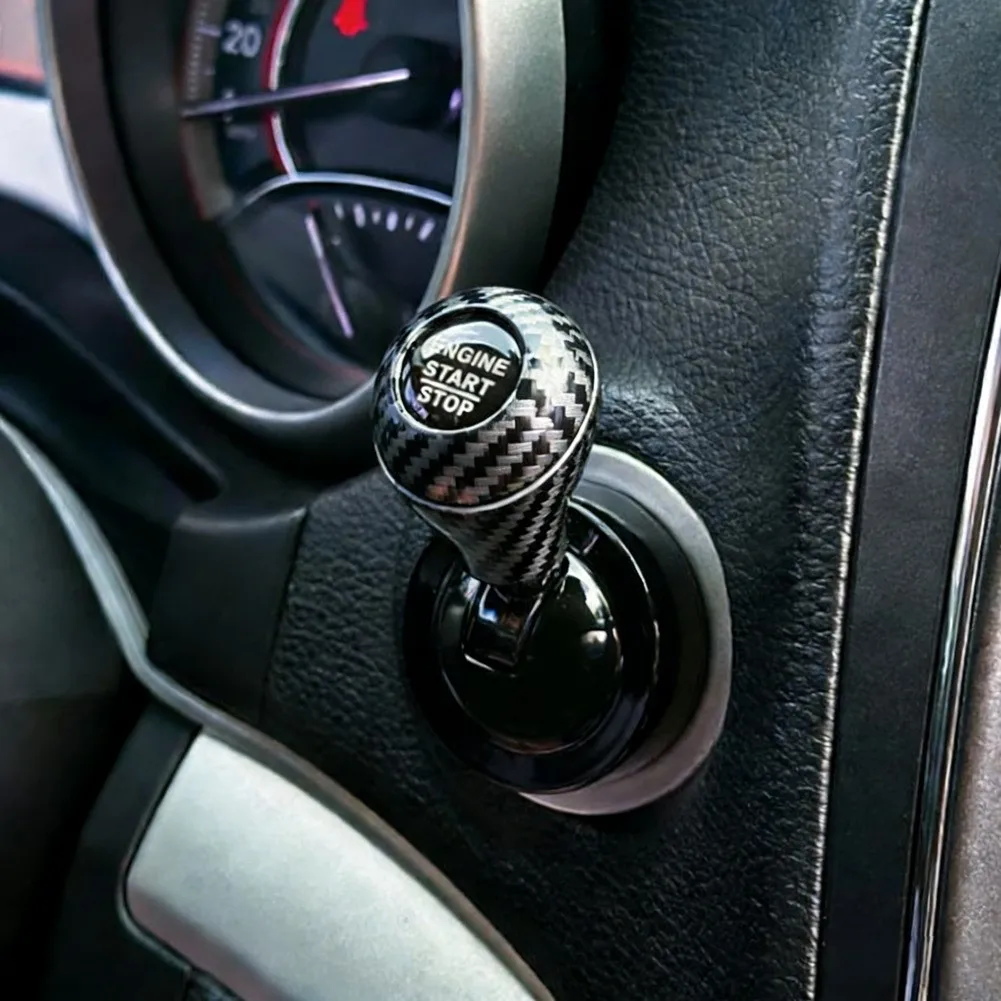 Carbon Fiber Gear Shift Knob One Click Start Switch Cover For BMW For HONDA Automobiles Parts Accessories Non-Slip Start Button