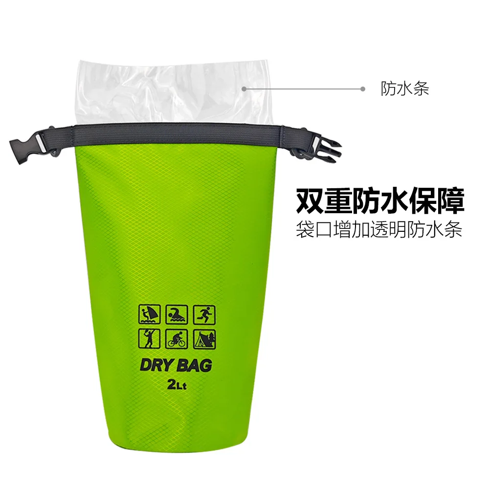 2/5L Outdoor Camouflage Waterproof Portable Rafting Diving Dry Bag Sack PVC Coated Swimming Bags for River Trekking - view 4