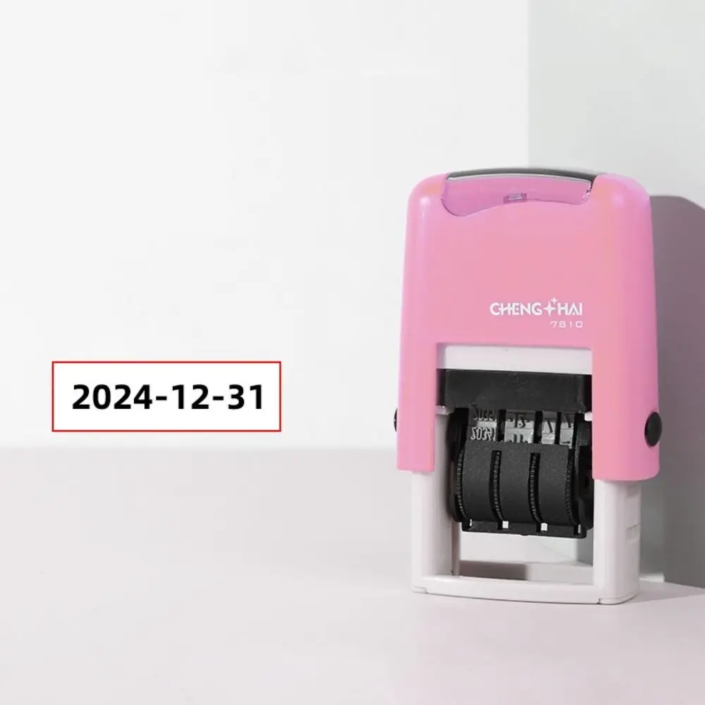 Automatic Ink Return Date Stamps Handle Account Smooth Running Self-Inking Stamps Adjustable English Version Date Wheel Stamp