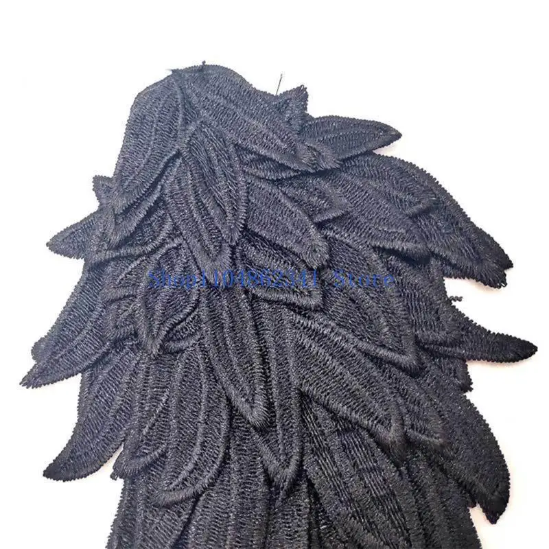 

5asd 2lots Elegant Angel Wing Fabric Appliques Creative Pattern Patches Bridal Dress for Bridal Attires