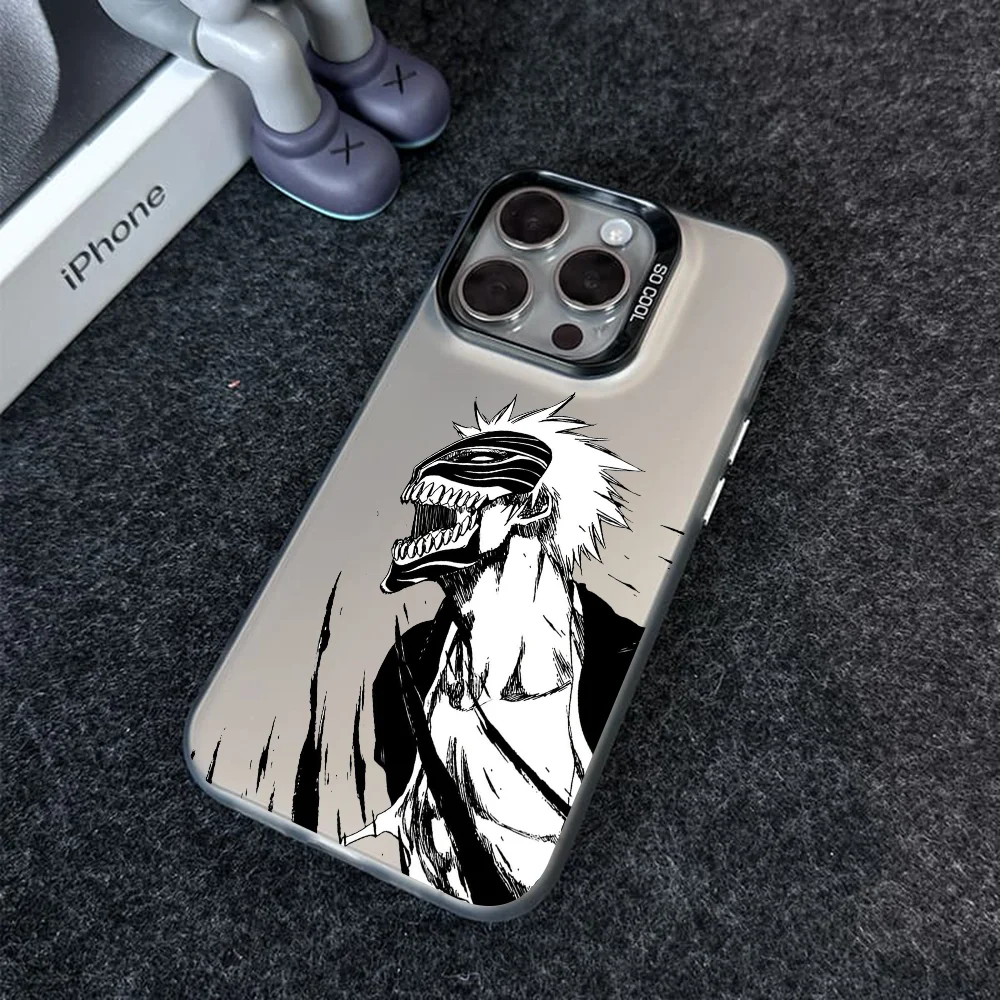 anime bleach kurosaki Ichigo Phone Case Phone Case IMD color silver shell For iPhone 16 15 14 13 12 11 Pro Max Plus