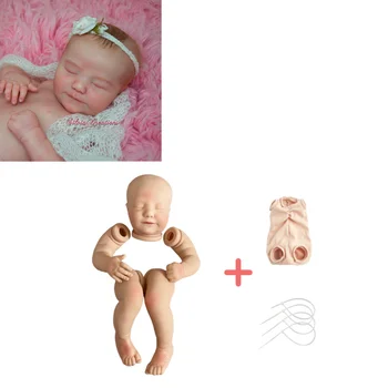 Painting reborn baby doll kit June sleeping painting unassembled vinyl mold with cloth body 19 inch