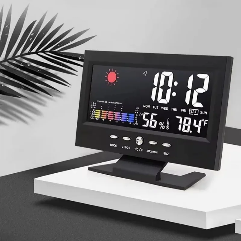 Multi-functional Weather Station Clock Thermometer Hygrometer Calendar Digital LCD Display Temperature and Humidity Meter