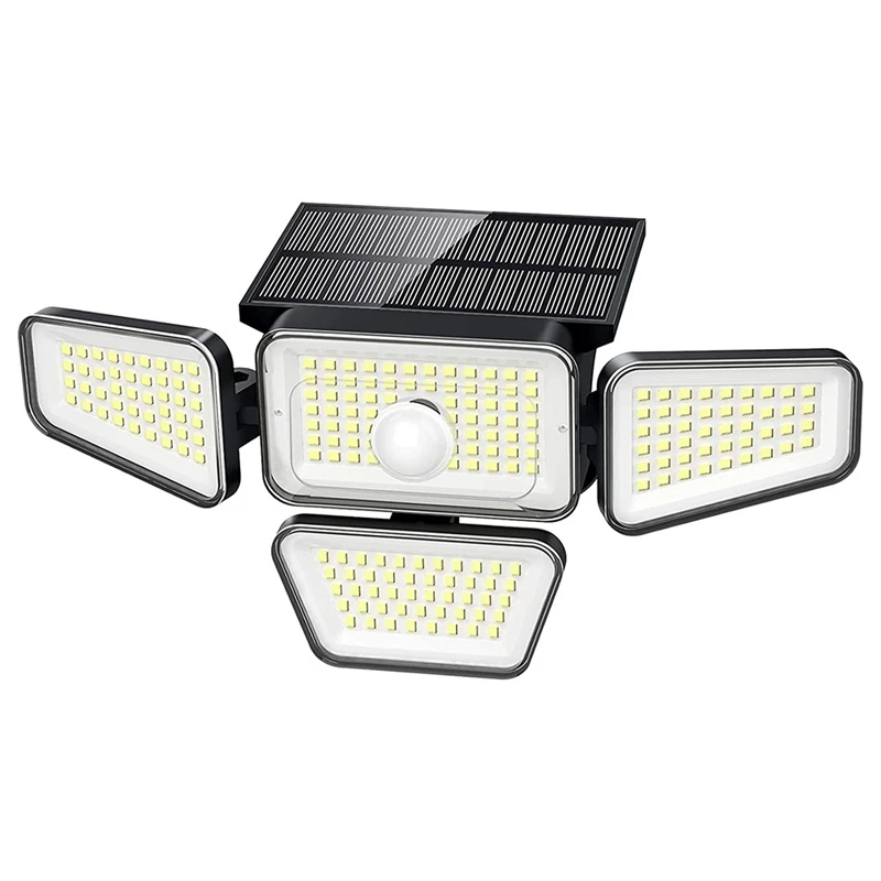 

Solar Lights Outdoor,270 LED 3000LM Motion Sensor Light,4 Heads 3 Modes Solar Powered LED Wireless Flood Lights