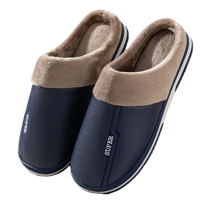 Size 47 48 49 50 Men\'s Autumn Winter Warm Big Size Waterproof Slippers Large Size Home Bedroom Casual Shoes House Indoor Slides