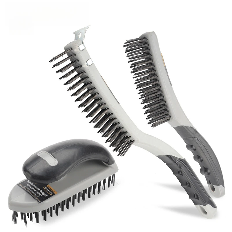 Steel Wire Cleaning Brush, High‑Efficiency Hand Rust Removal Descaling Polishing Metal Surface Repair Projects