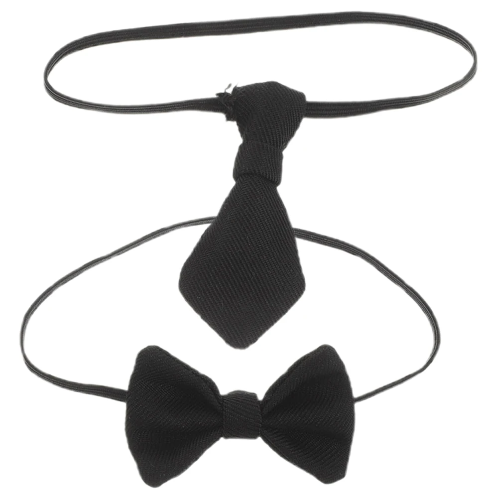 

2 Pcs Tie Mini Costume Miniature Bowtie Model Cloth Kids Play House Accessories
