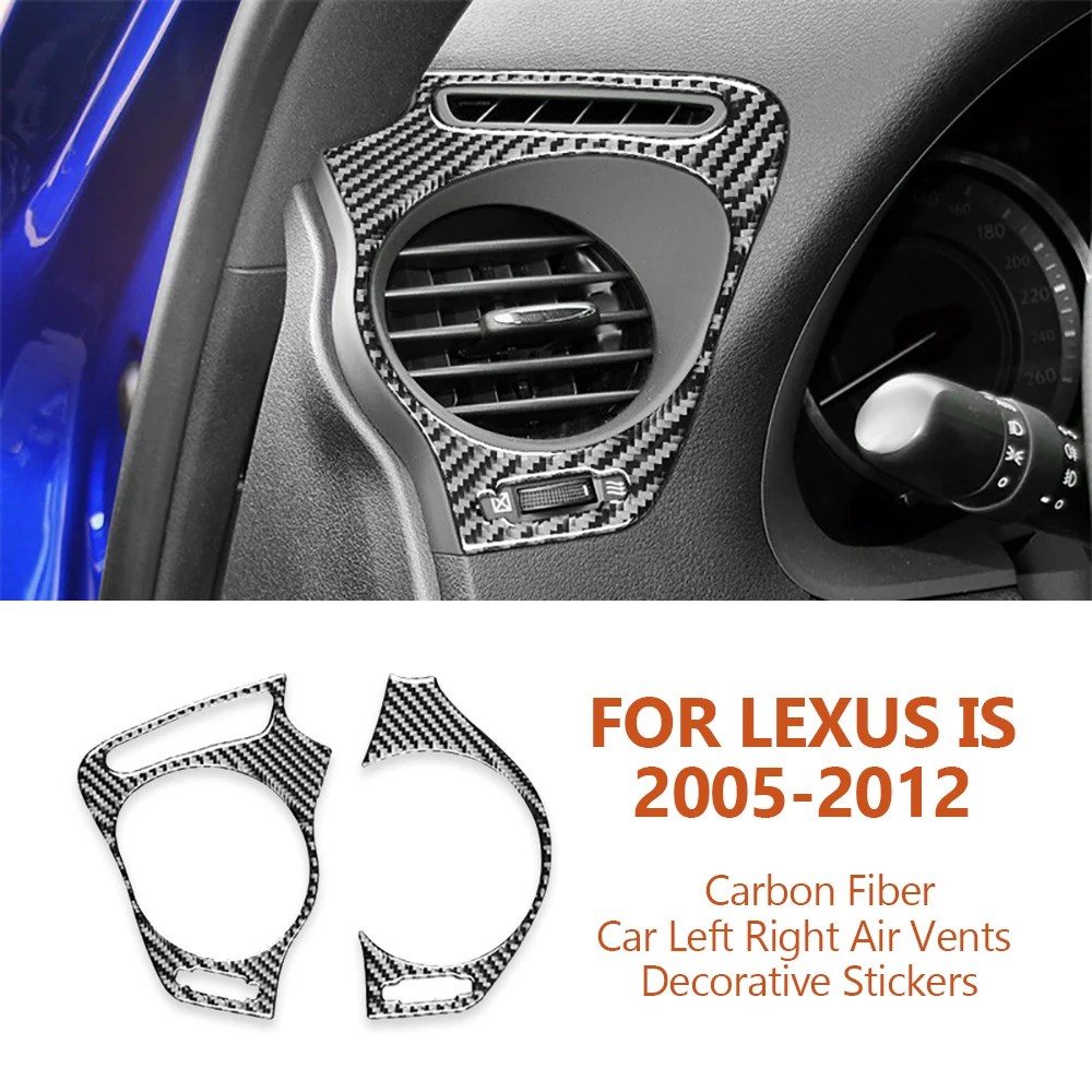 

For Lexus IS IS250 300 350C 2005-2012 Carbon Fiber Car Left Right Air Vents Decorative Stickers Auto Interior Accessoriess