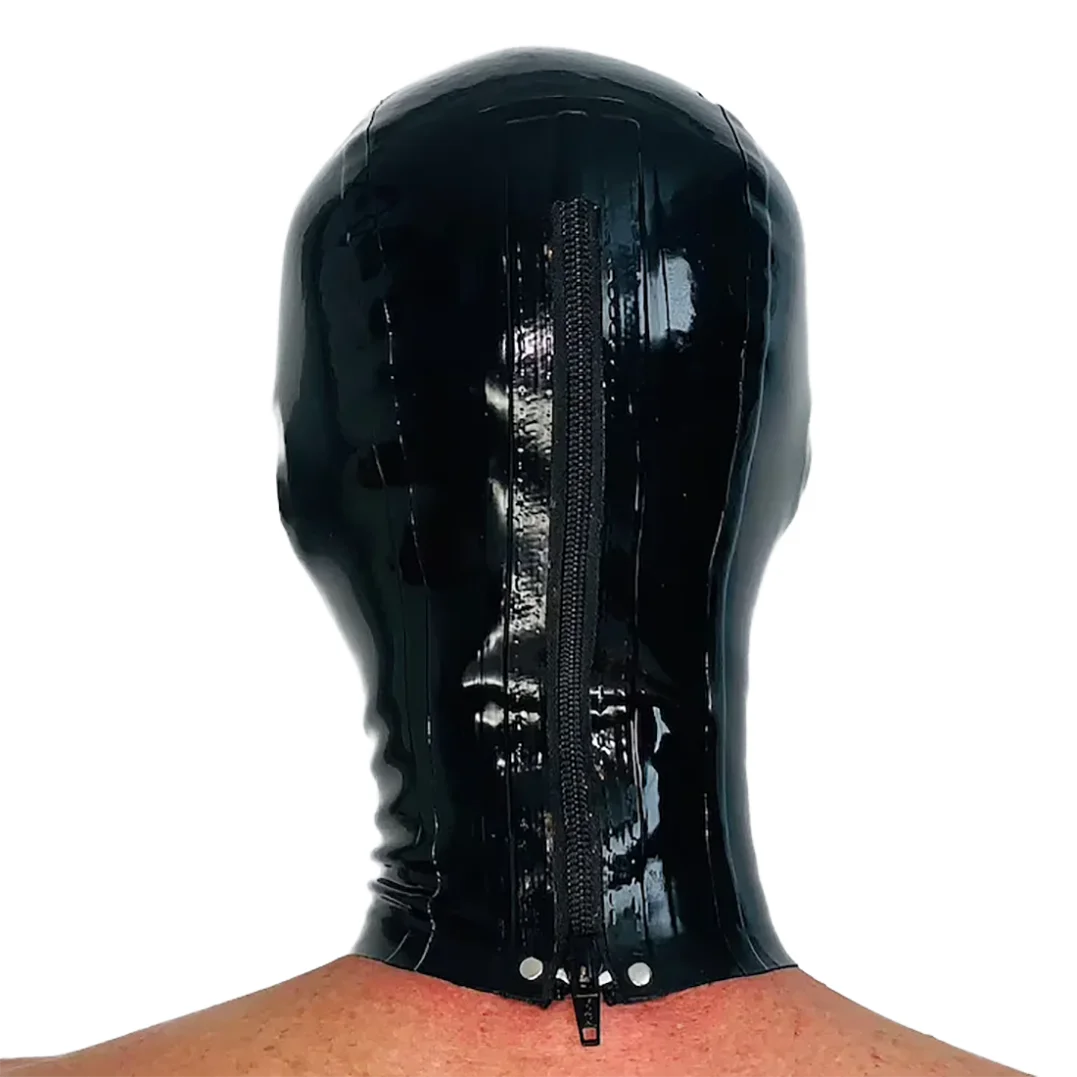 Capuche populaire en latex Masque de couverture complète en caoutchouc Pièce de sauna faite à la main S-LM306